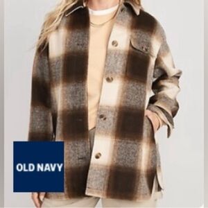 Old Navy Oversized Soft-Brushed Shacket for Women-NEW